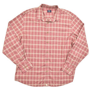 UNTUCKit Men's Pink Plaid Long Sleeve Wrinkle Free Regular Fit Shirt Size XXL